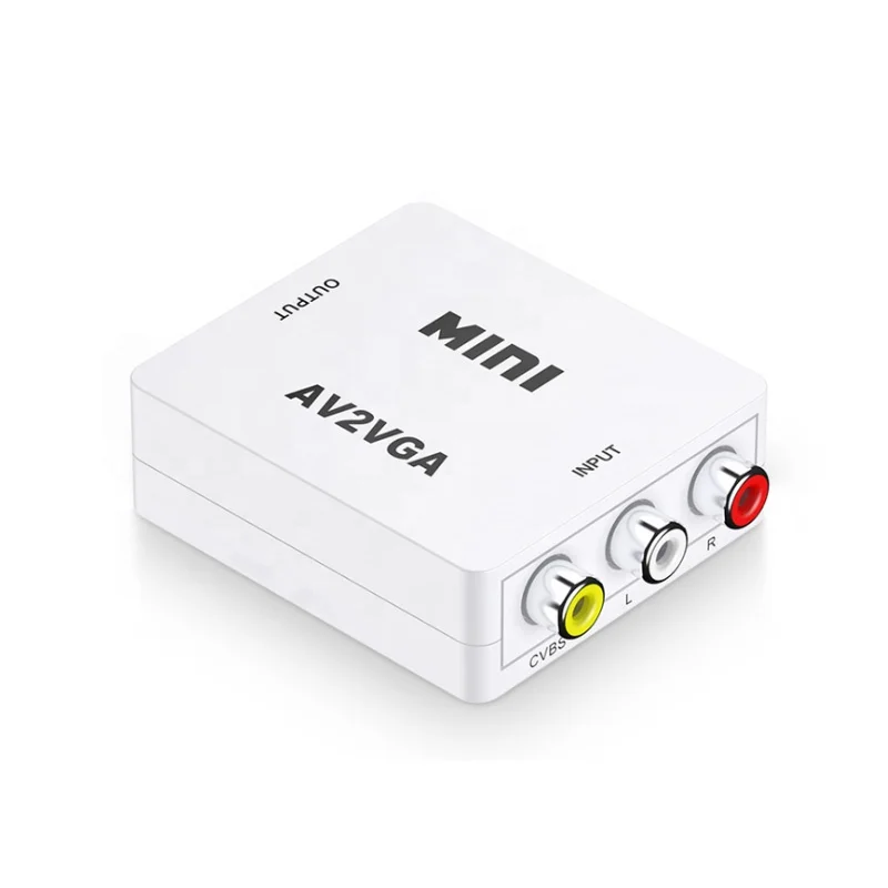 

Mini AV to VGA Converter Adapter Supports PAL NTSC with USB Charge Cable