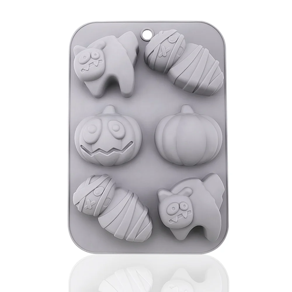 

2020 New Listing 6 Cavities Halloween Moule Silicone Cake Mold Heat Resistant Pastry Mold, Any color of patone is available