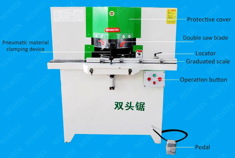 NEWEEK 45 90 degree double saw blade aluminum corner picture frame cutting machine