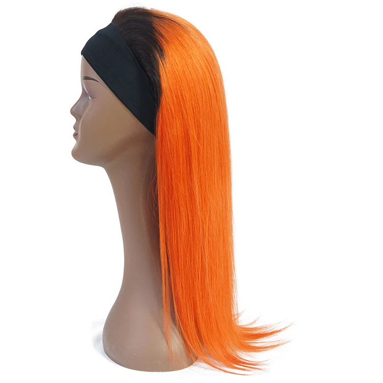 

2020 hot sale Headband Wig For Black Women human hair none lace Machine Made Wigs, Colors