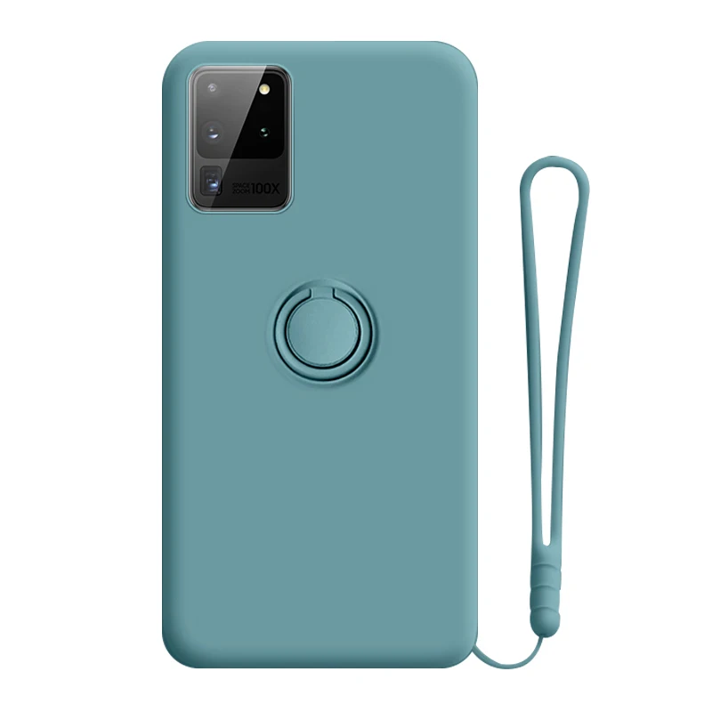 

Ultra-thin Silicone Magnetic Holder Phone Case For Samsung Galaxy S20 S10 E 5G S9 S8 Note 20 10 9 Plus Stand Ring Bracket Cover, Black