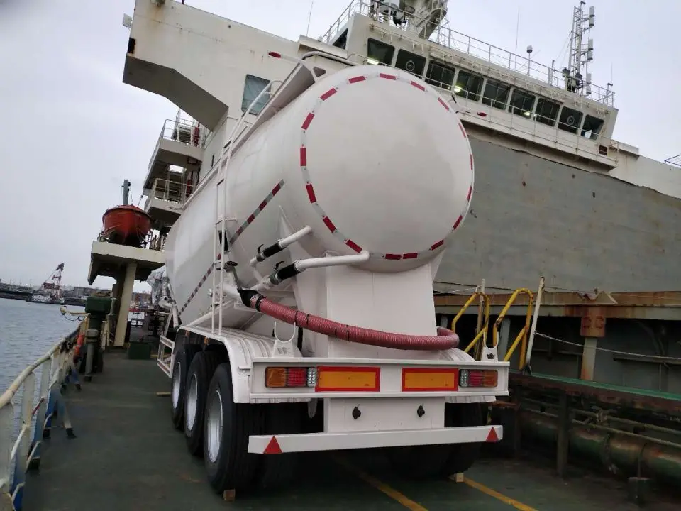 出售高品质60吨3轴v型粉末罐车散装水泥拖车