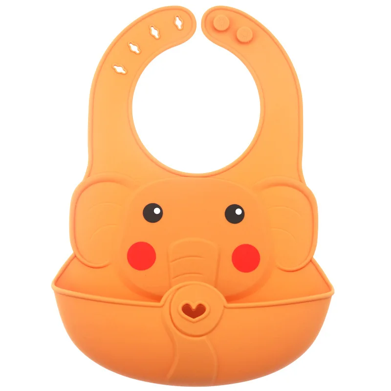 

Silicone Bib Baby Saliva Towel Food Supplement Elephant Silicone Food Grade Bib