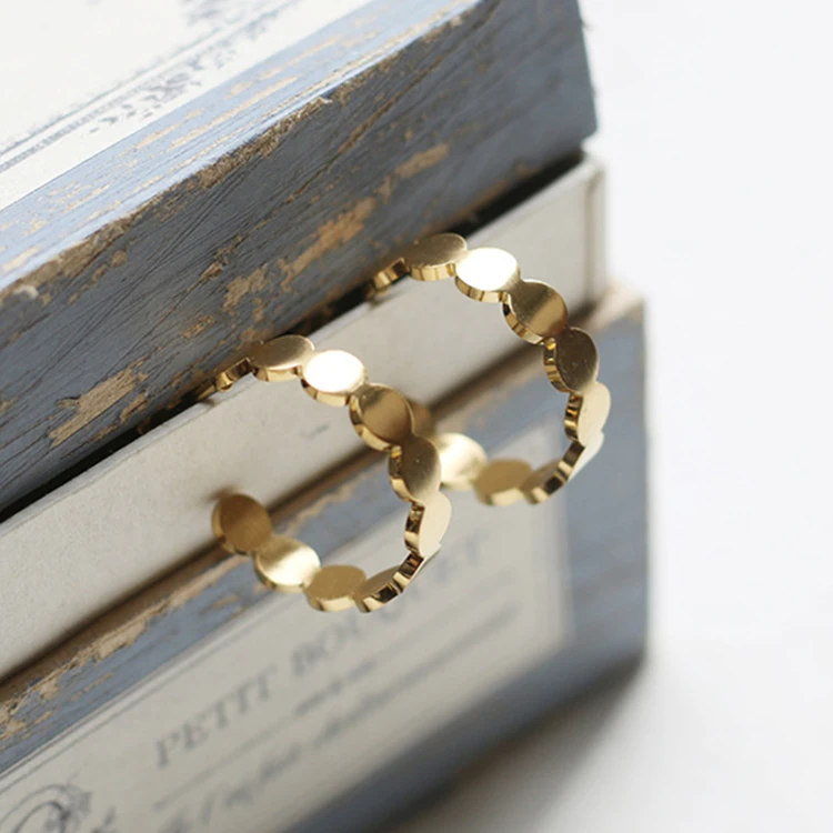 

18K Gold plated Stainless Steel Disc Link Cuff Hoop Earrings