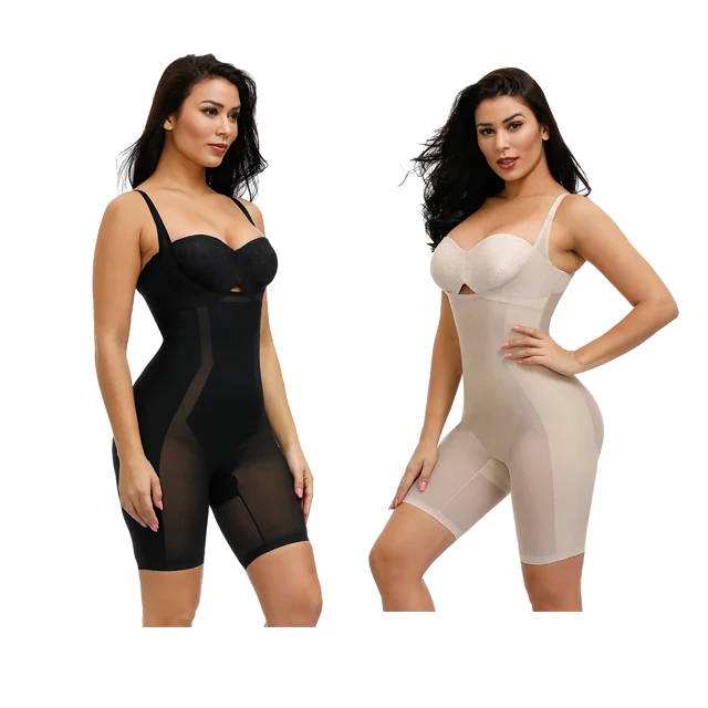 

Women Open-Bust Bodysuit With Adjustable Straps Plus Size Shape Bodysuit Full Body Shaper Control Tummy Bodysuit