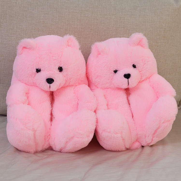

2021 new arrival wholesale plush lovely cartoon Teddy Bear Slippers, Pictures