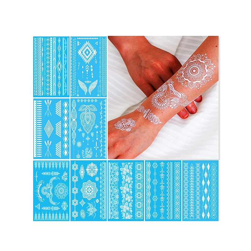 

Water transfer bridal white henna tattoo