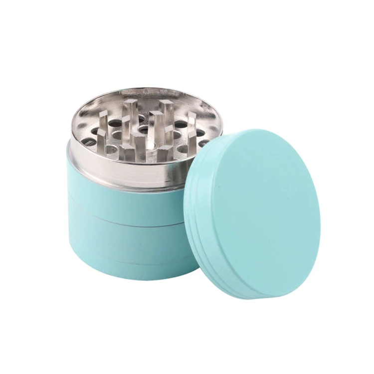 

tobacco fluorescent 63MM four-layer zinc alloy grinder metal flat luminous paint smoke weed grinder