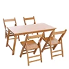 Home furniture custom size 5 pieces folding bamboo dining table set with chairs