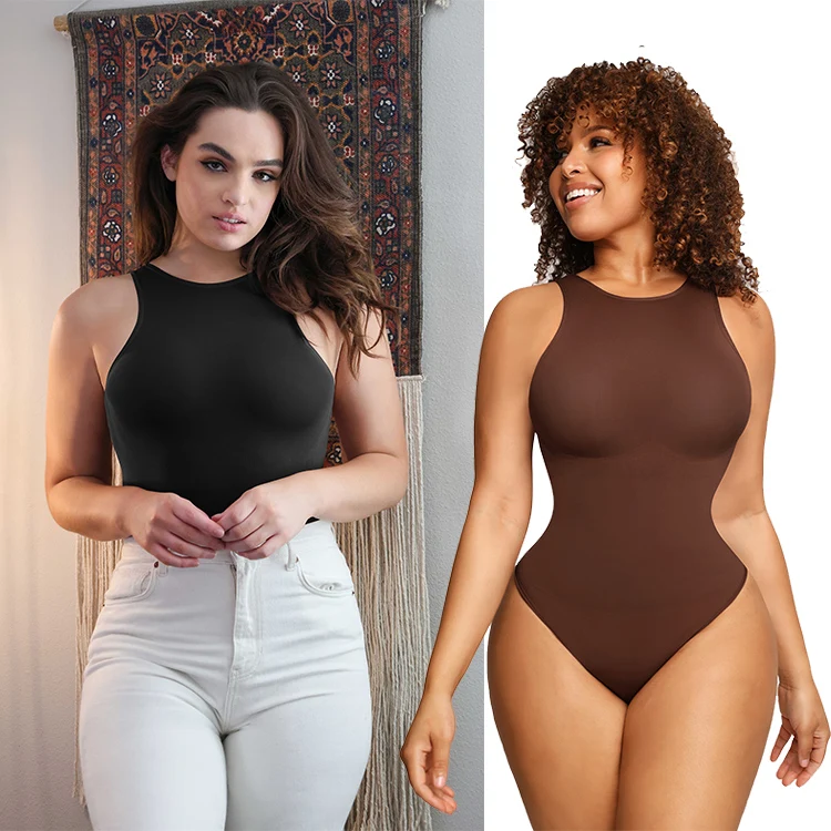 

2023 Tiktok Hot Selling Outdoor Slimming Seamless Shapewear White Sleeveless Sculpting Bodysuits For Women