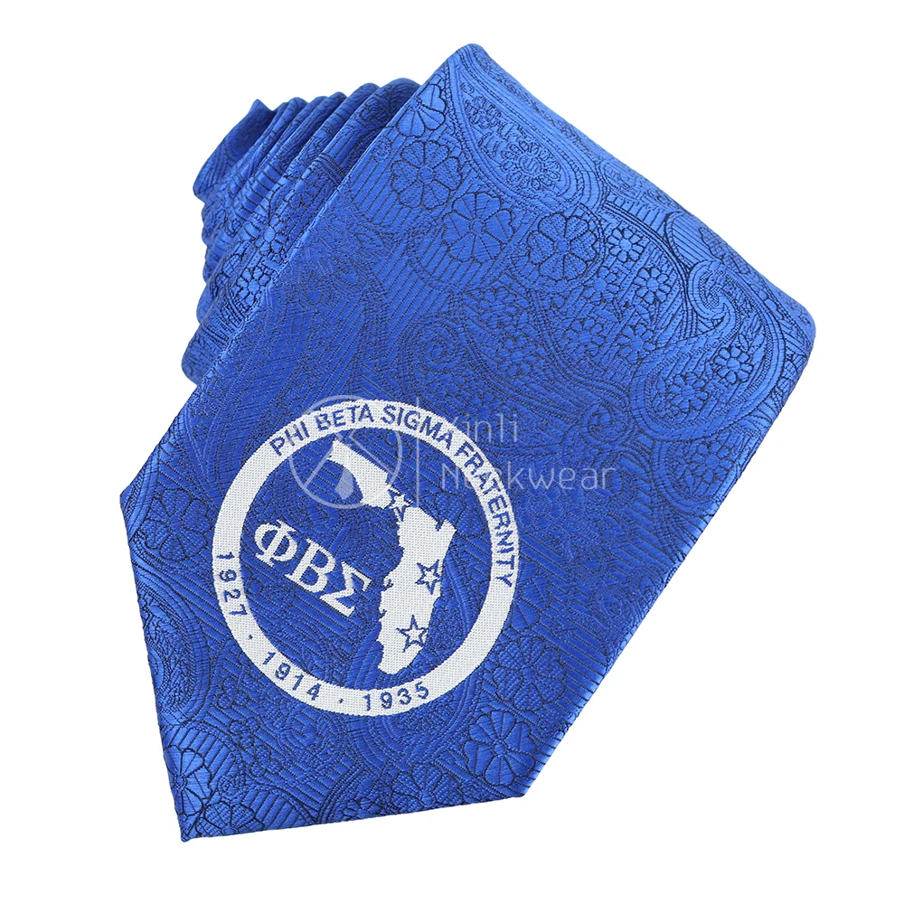 

Hand Make Cudtom Phi Beta Sigma Fraternity Neck Tie Polyest Quality Man Cheap Men Royal Blue And White Ties Neckties