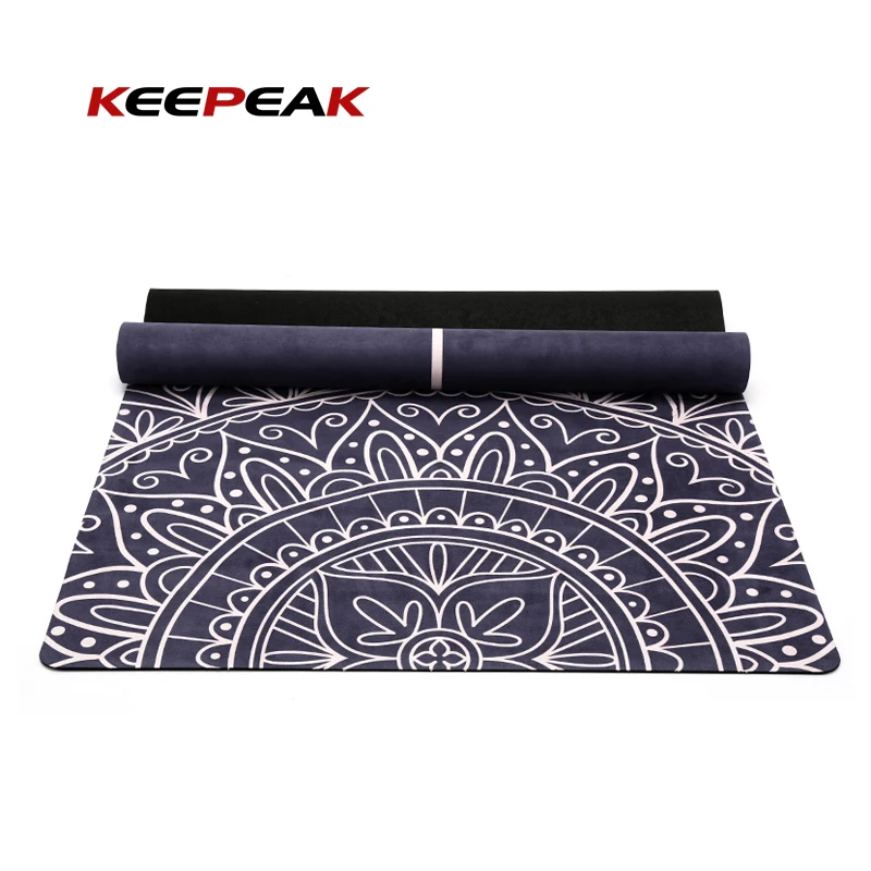 

Keepeak oem exercise suede yoga mat high quality natural rubber hunan sports home yoga mat