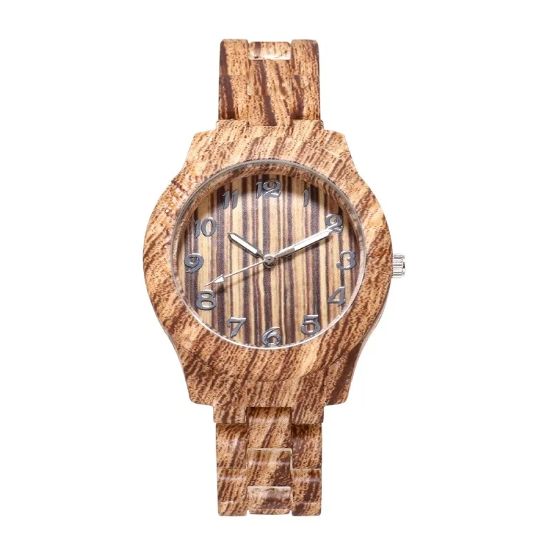 

Trend Wood Texture Plastic Quartz Watch for women