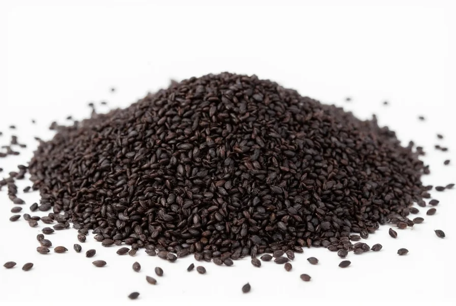 Black cumin seeds and oil showing natural color variations and texture