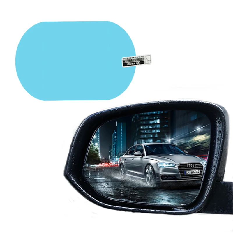 

Universal Size High Clear Anti Scratch Anti Fog Nano Film Rainproof Waterproof Car Rearview Mirror Screen Protector, Black, white