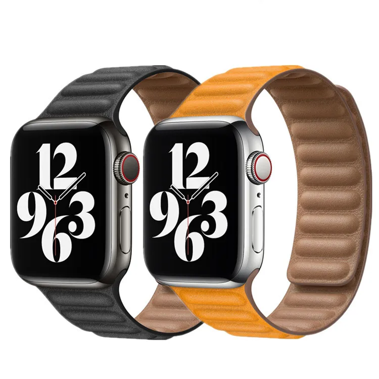 

For Apple Watch Band Leather Link Magnetic Smart Strap for iwatch Dropshipping Supported, Multicolor