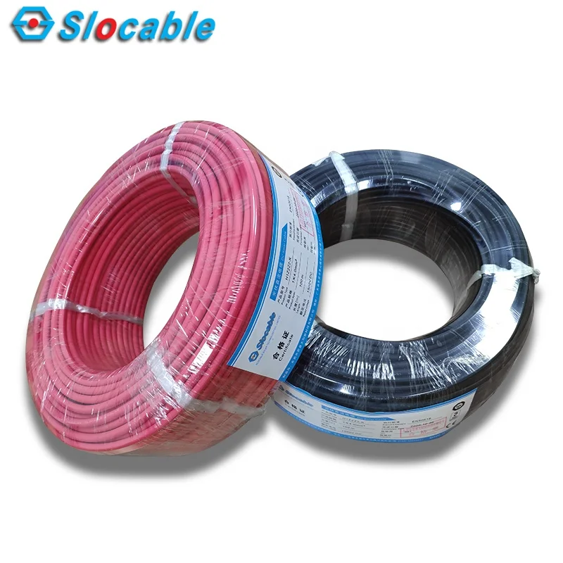 

2023 Slocable Solar Cable 6mm XLPE Halogen-Free Black/Red 10AWG Cable Solar 6mm Solar Cable