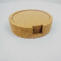 

HOT SALE S/5 CORK 5"" COASTERS SETS WITH HOLDER BOX FOR DRINKS