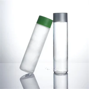 Image of 250ml 300ml 350ml 400ml 500ml 750ml transparent screw cap high borosilicate voss water glass bottle for juice milk