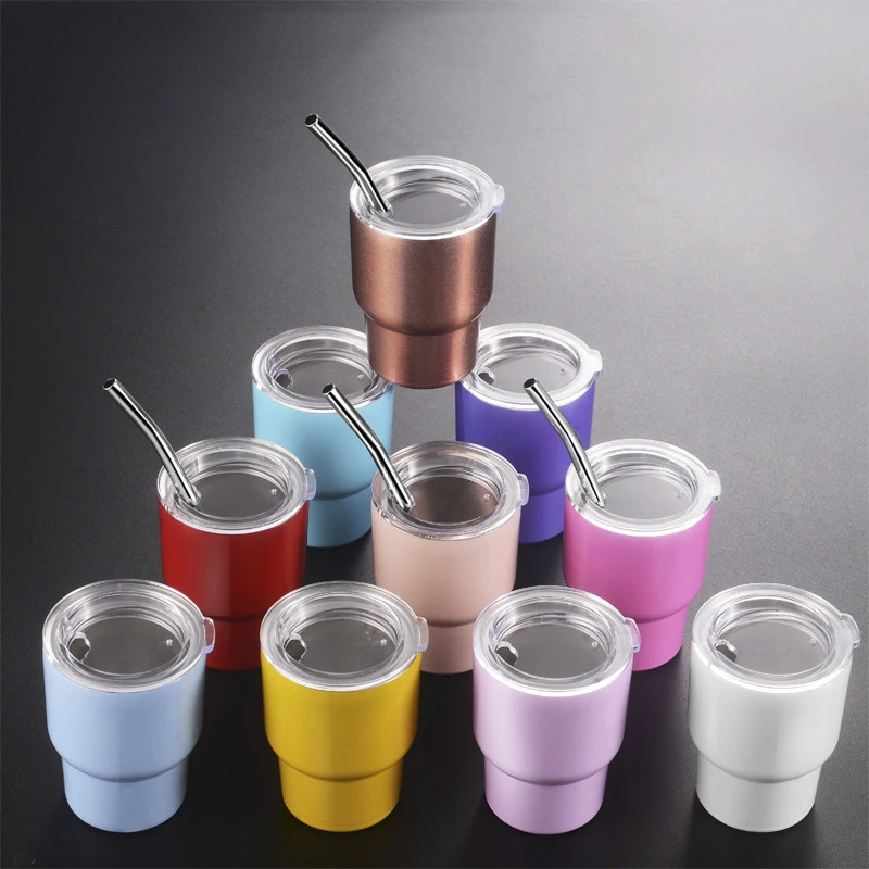 

Free samples sublimation Metal 2oz 3oz double wall cute stainless steel mini tumbler shot glasses