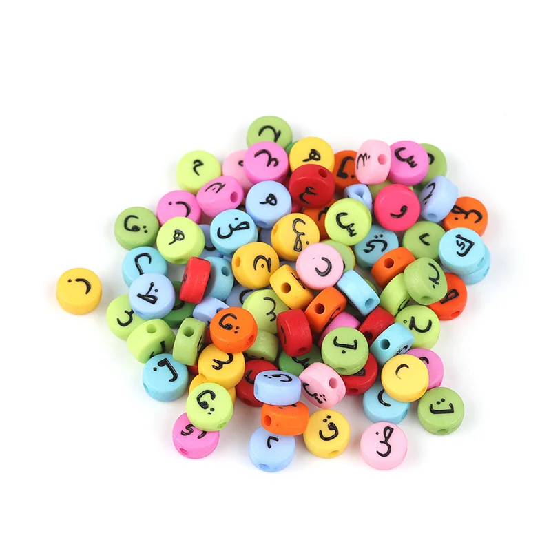 

Hobbyworker Mixed Color Oblate Acrylic Arabic Letter Beads for DIY Early Childhood Education Accessories B0240