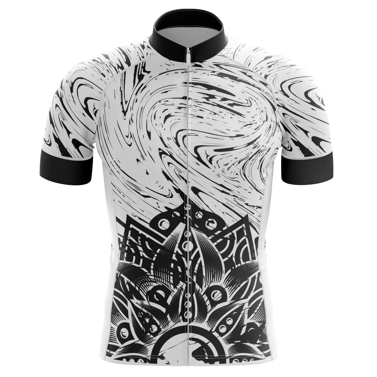

HIRBGOD New Cycling Jersey for Chilean White Irregular Shading Pattern Men's Bicycle Clothes Plus Size Bike Wear,TYYZ599-01