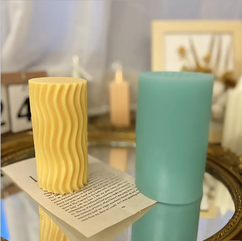 

LOVE'N LV610Y Simple modern style geometric cylindrical candle mold horizontal stripes vertical stripes candle silicone mold