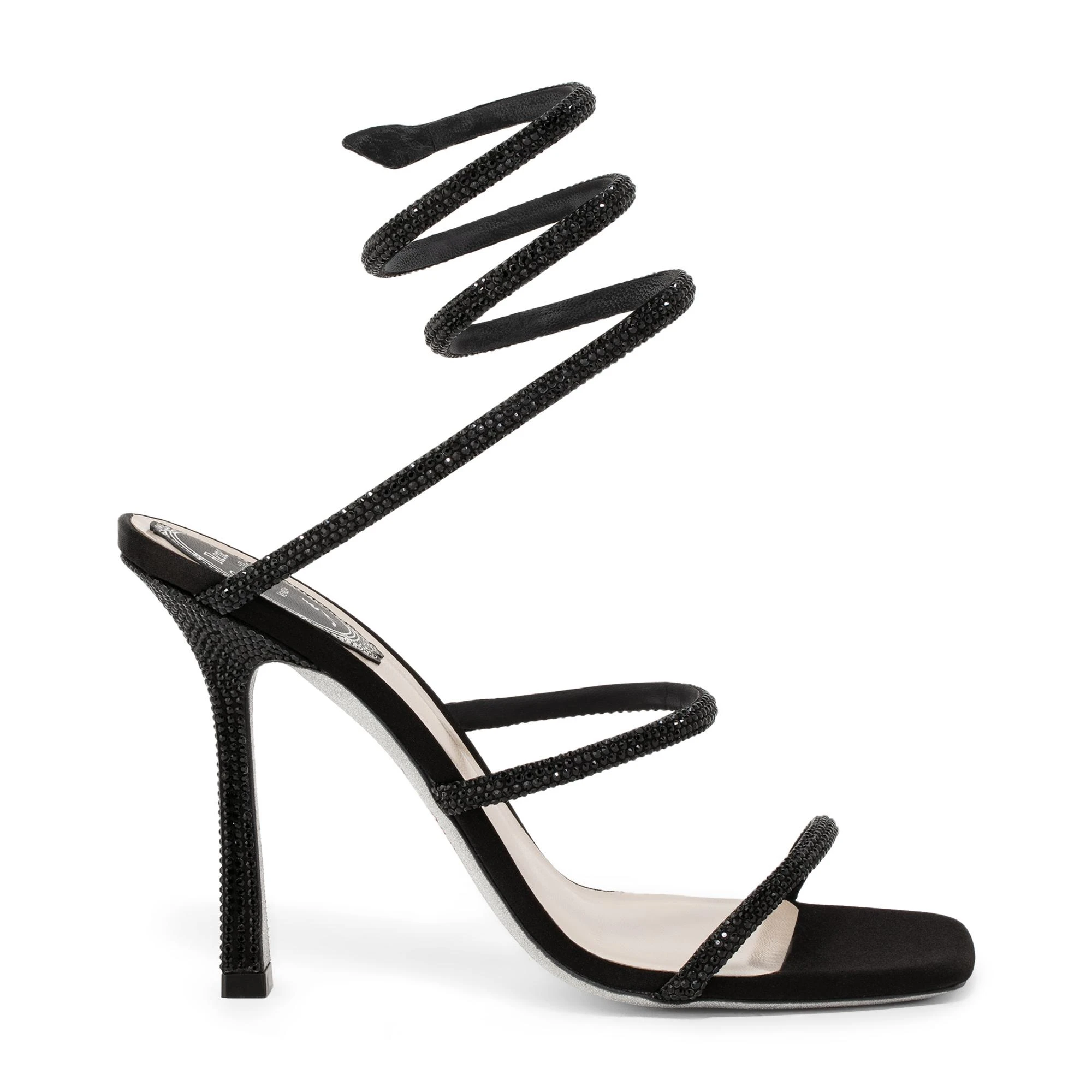 

Luxury Design crystal rhinestone Ankle wrap women sandals elegant square toe shoes high heel ladies Women heels 2021