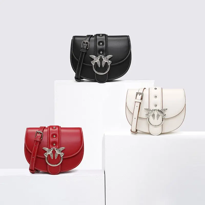 

Hot sales half round shoulder handbag women pu luxury wallet leather sling fashion hand bags