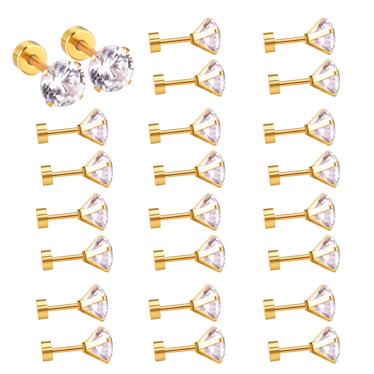 Gold Plated Stud Earrings Stai
