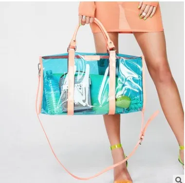 

JANHE OEM Customer sac de voyage PVC Waterproof Gym Sport Duffel Clear Duffle Travelling Bag For Women