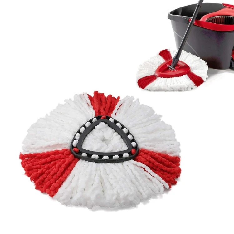 

4 PCS Triangle Cotton Yarn Rotating Mop Head with 360 Degree Rotation for Vileda / O-Cedar Superfine Fiber Mop Accessories