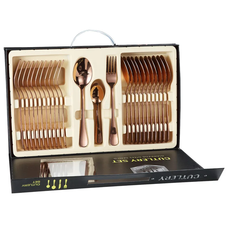 

Cross-border Amazon dedicated stainless steel tableware set36Set1010Fork spoon tableware high-end gift box-packed