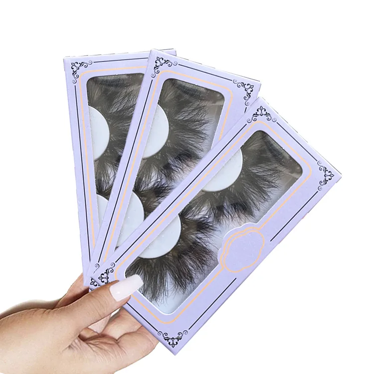 

Eyelash Case Purple Paper Lash Box Light Purple Eye Lash Box 25mm Lashes Black And Purple Boxes, Real black