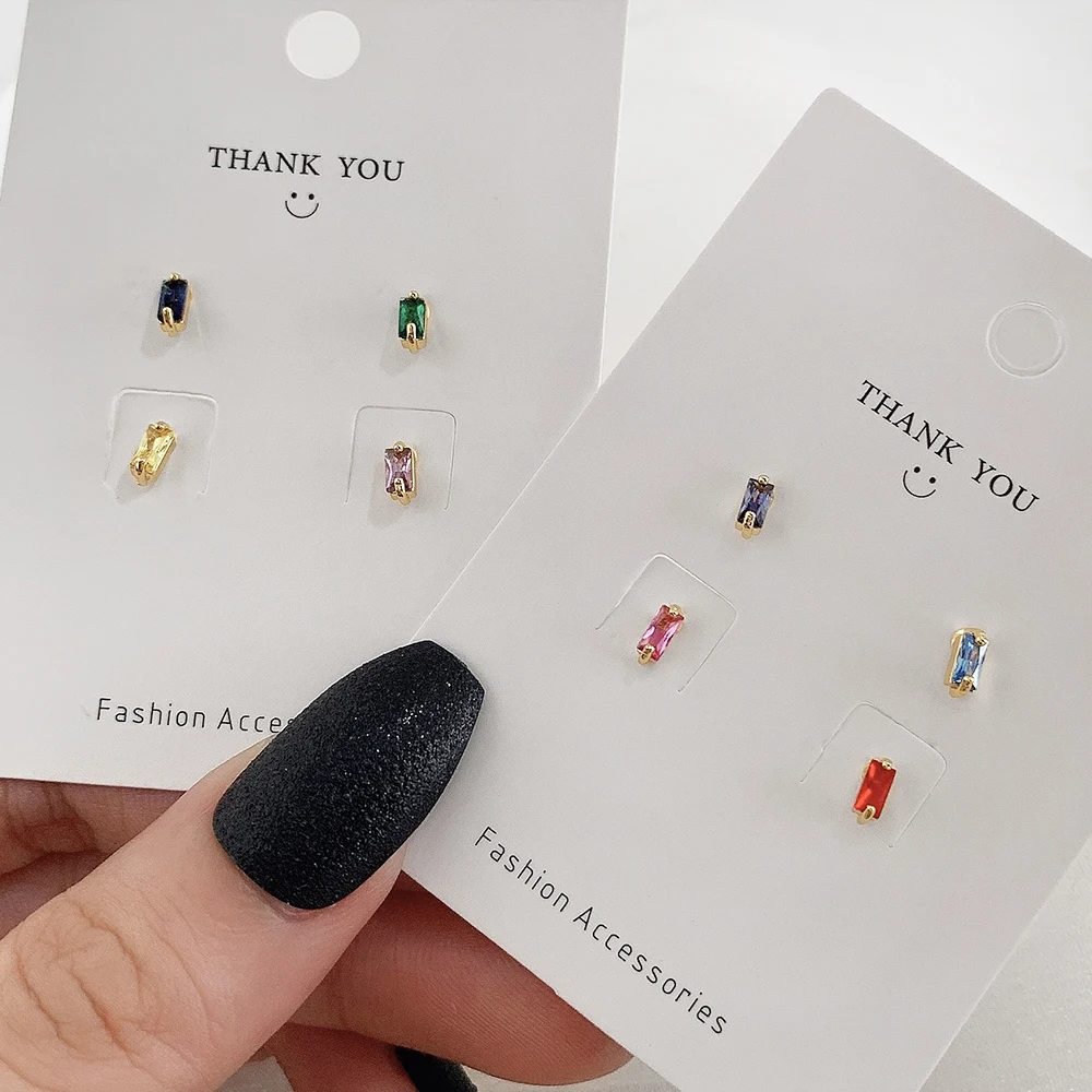 

Trendy Crystal Earrings Set 925 Sterling Silver Jewelry Zircon Stone Earring for Women Girl