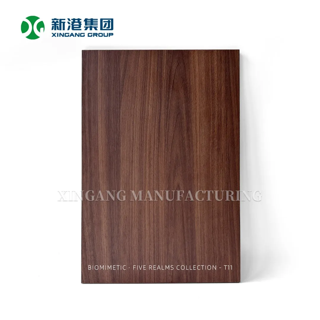 product-1-1 Dark walnut tone HPL laminate sheet with fine striated figure
