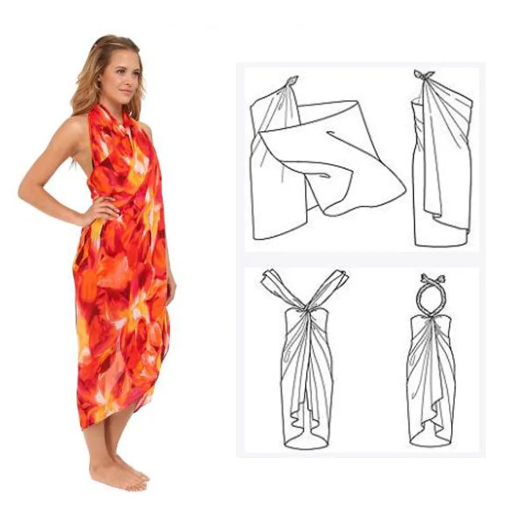 
customized design logo print beach sarong pareo 