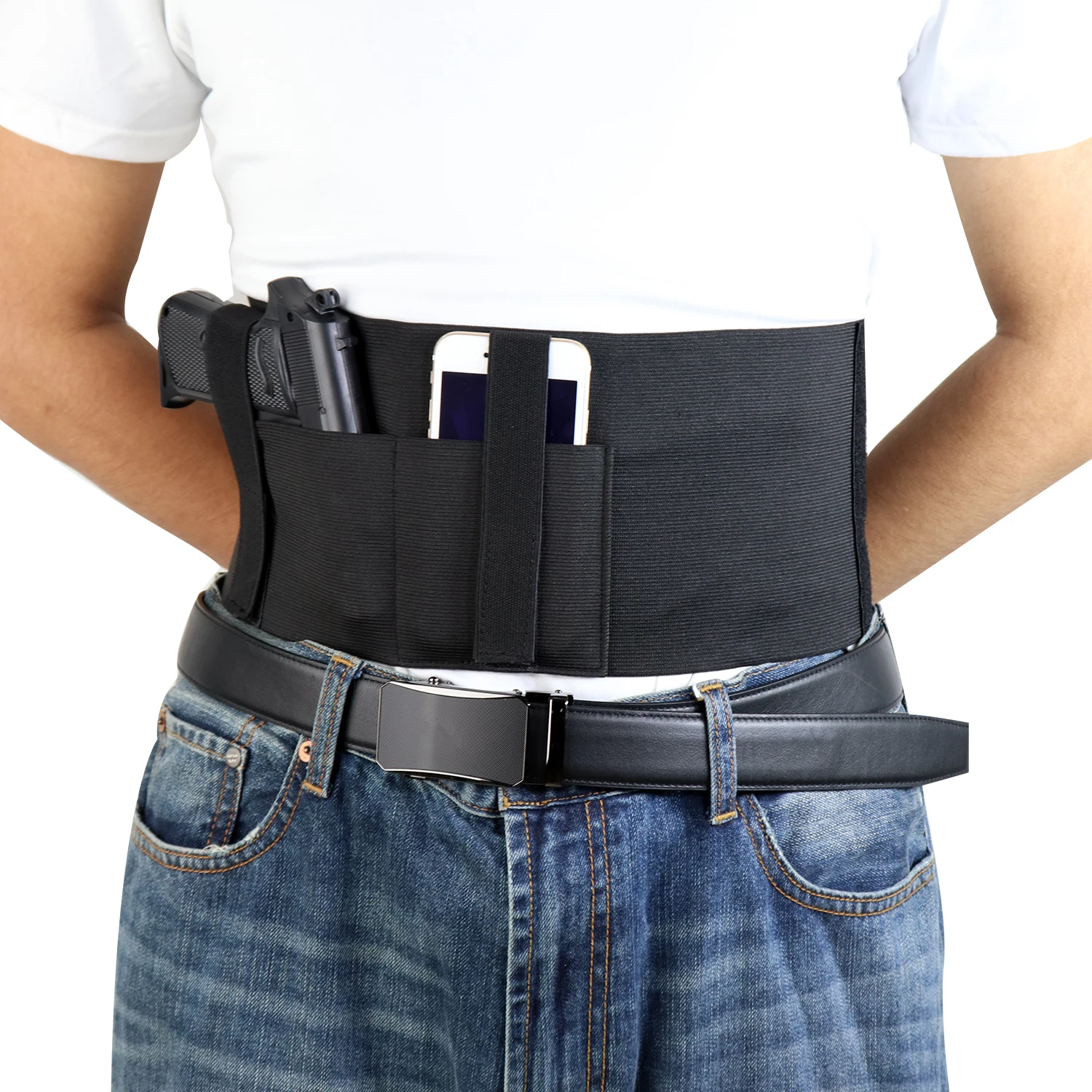 

Free sample Waist Neoprene Concealed belly band holsters kydex holster tactical, Black