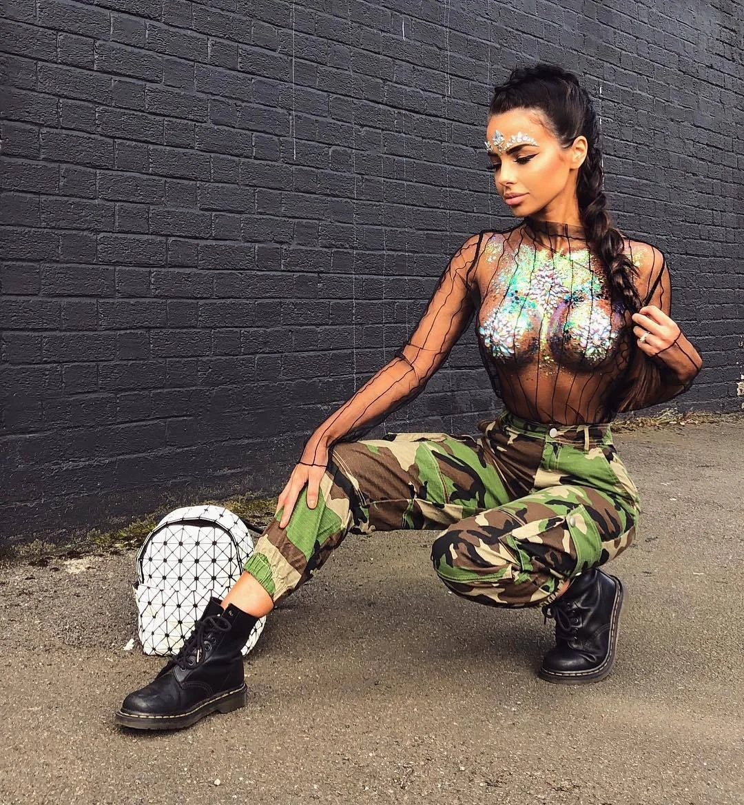

2020 Elegant Women Overalls Camouflage Pants With Belt Multi Pocket Camo Cargo Pants For Women, As pictures show