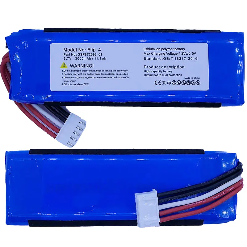 

Flip4/Flip4 Special Edition Replacement Battery For JBL Bluetooth Speaker Li-ion Polymer Batteries With 3.7v 3000mAh GSP87269301