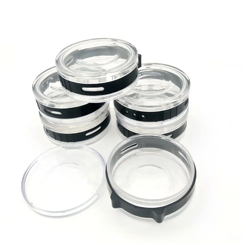 

New 6pcs/set Transparent Seasoning Cans Kitchen Spice Rack Condiment Bottles Pepper Shakers Box, Black