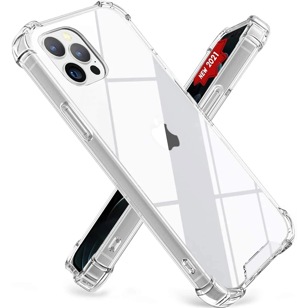 

Slim Clear Hard TPU Flexible Cover Bumper Corners Case for iPhone 13 Transparent Case Cover For iPhone 13 Pro Max Hard Case