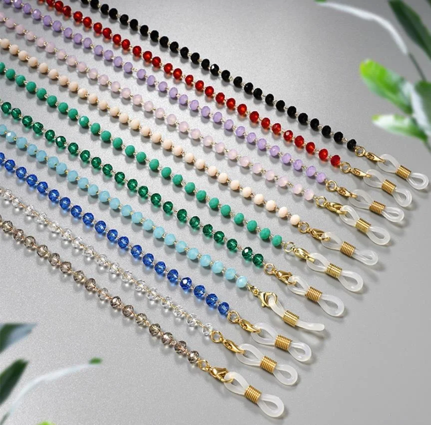 

Colorful Glass Crystal Beads Eyeglass Chains Eyewear Retainer Strap Cord Beaded Masking Chains String Lanyard Necklace Holder