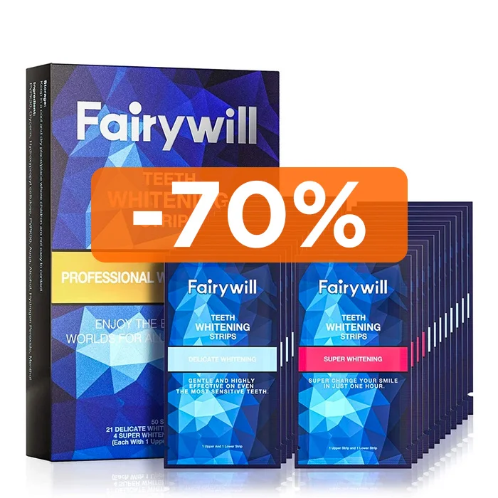 

Fairywill FW 338 6% HP 21PCS & 8% HP 4PCS Dental Teeth Tooth Whitening White Strips Kit Comb, Pls contact us
