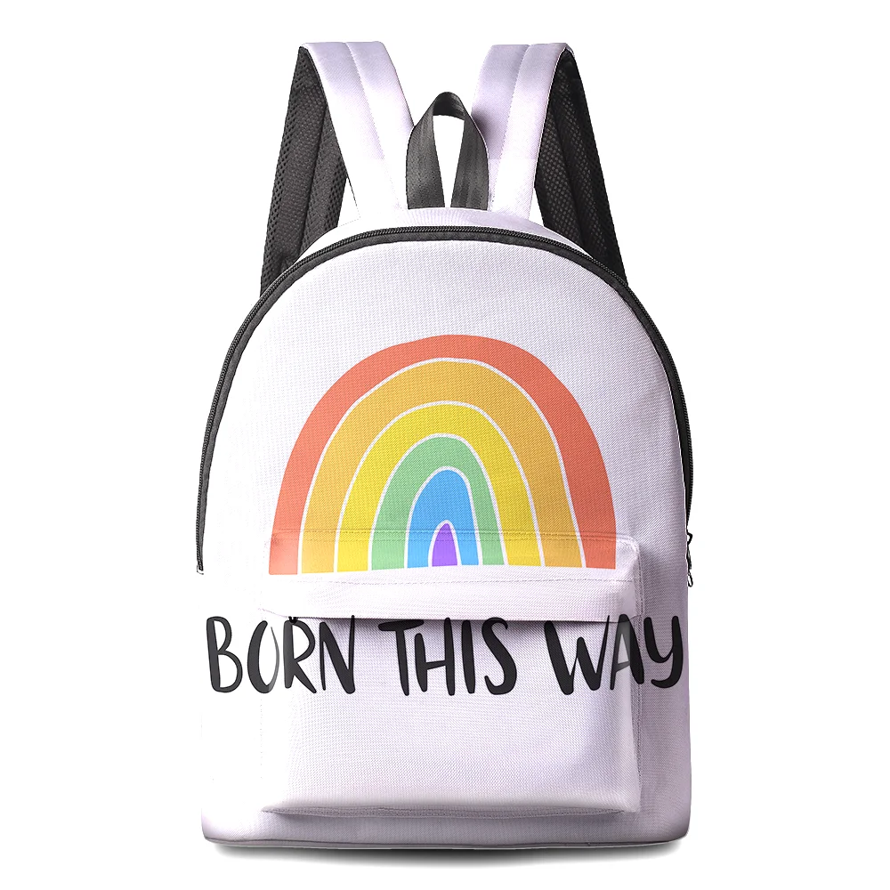 

2022 New Designer Custom Pride Day LGBT Rainbow Logo Souvenirs Hiking Waterproof Casual Bag For Unisex Lesbians Gay Backpack