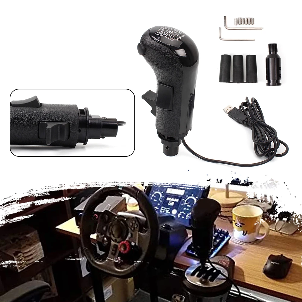 

USB High Low Gear Simulator Shifter Knob For Logitech G923 G29 G27 G25 TH8A USB Gearshift Knob For ATS ETS2 Truck Games