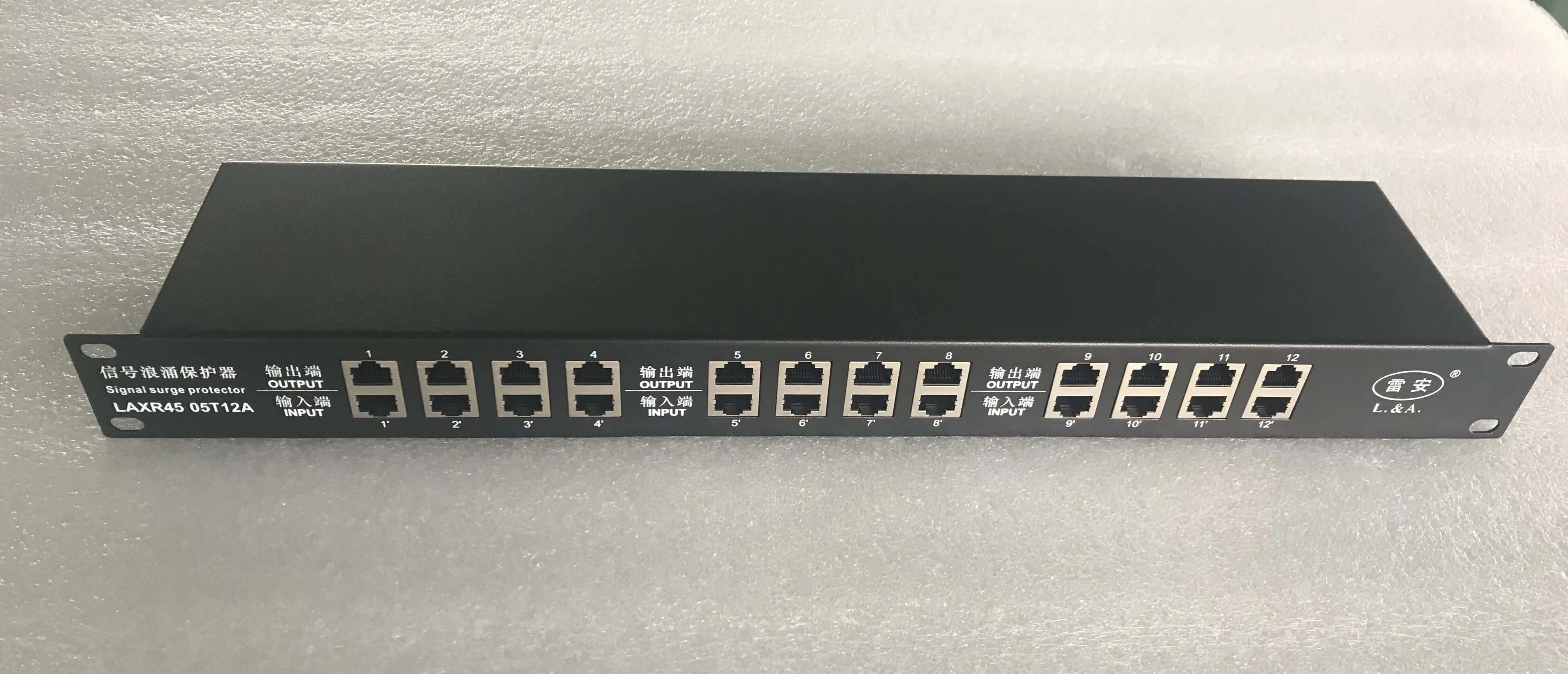 12 Ports Patch Panel Cat 6 Rj45 Poe Gigabit Surge Protector