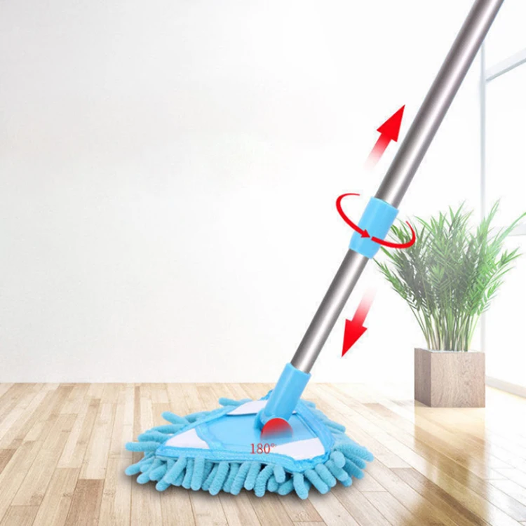 

A2356 Triangle Stretch Free Hand Swob Scrape Mini Wash Tool Glass Kitchen Cleaner Household Cleaning Floor Mop, White