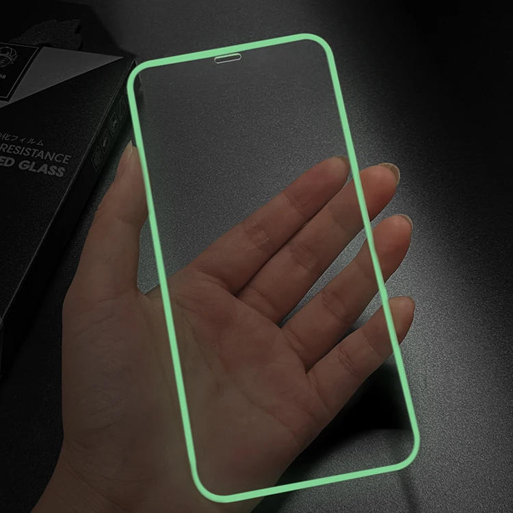 

Dzcolors New Design Luminous Silicone Edge 9H Tempered Glass For iphone 12 Pro Max, Clear transparent