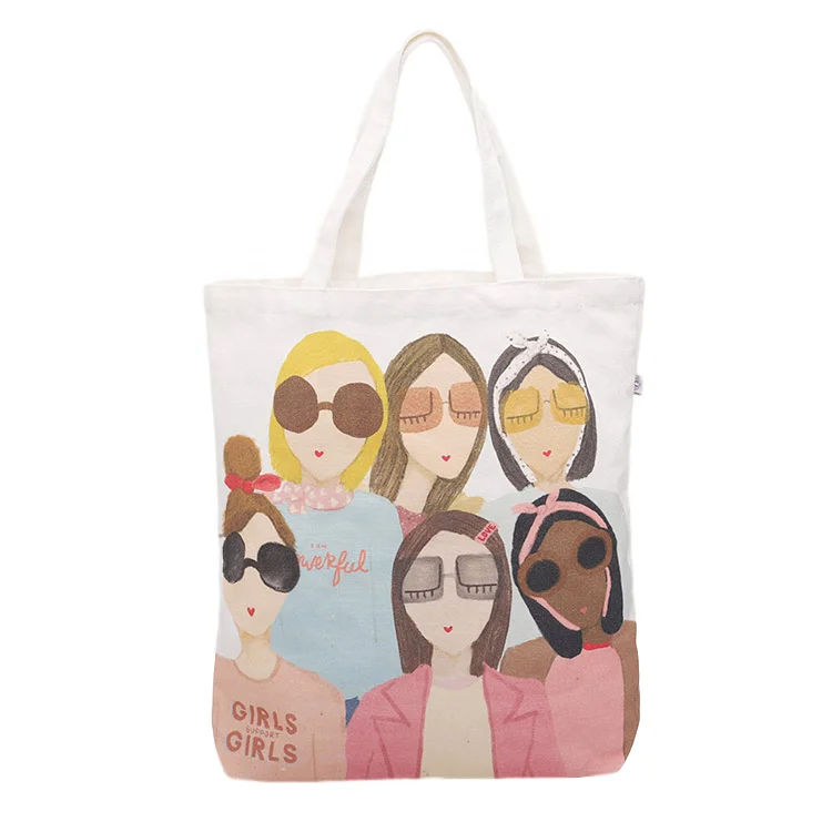 

Personalized Printed Organic Eco Friendly Reusable Grocery Bags Summer Luxury Cotton Canvas Tote Beach Shopping Bag for Women, Customized color